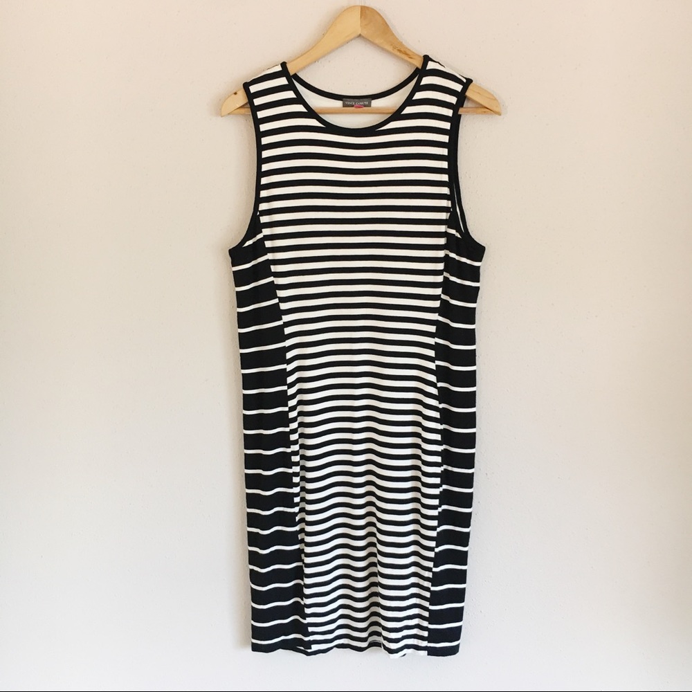 Vince Camuto Black and White Striped Dress